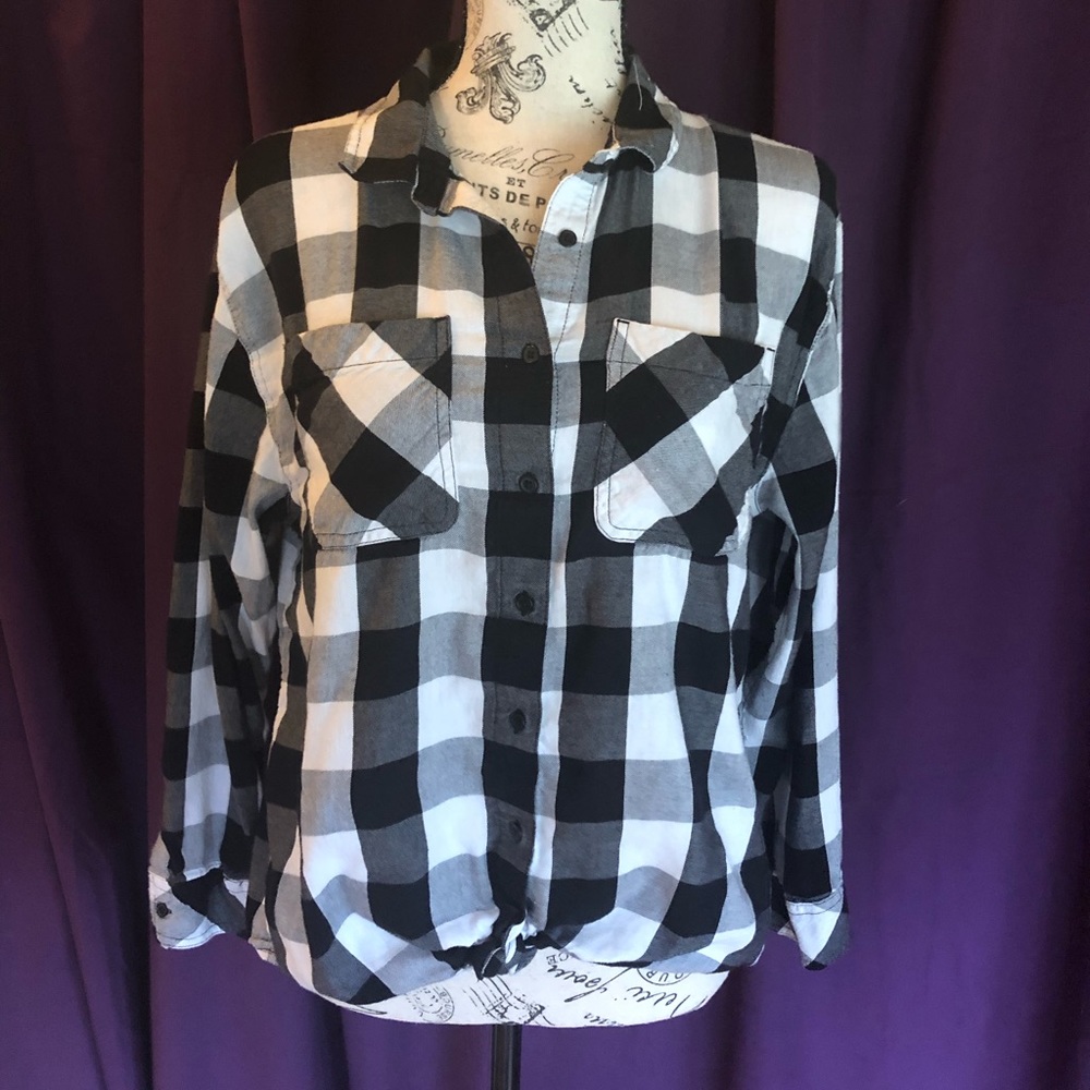 Black and white checkered shirt